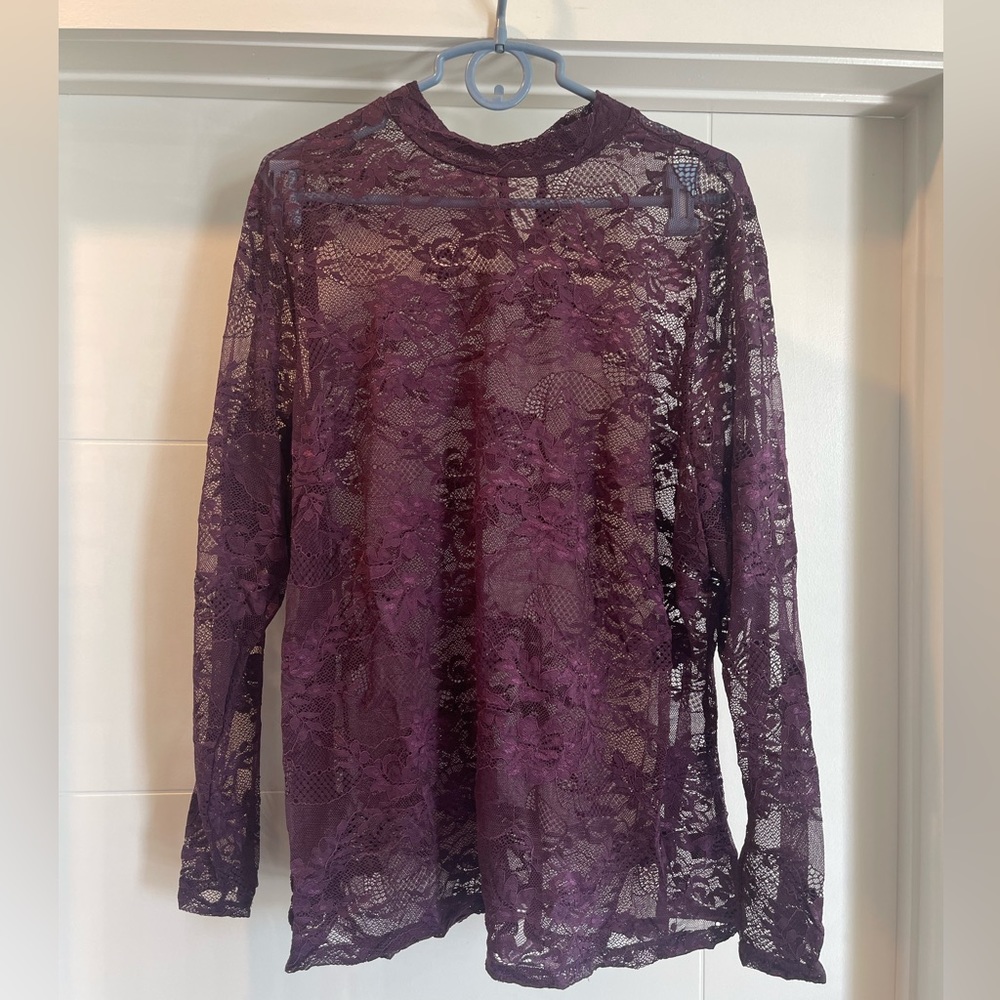 Lane Bryant Lace Long Sleeve Shirt